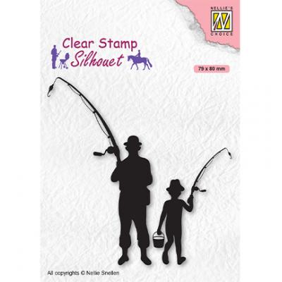 Nellie's Choice Clear Stamp - Silhouettes Men-Things Fishermen